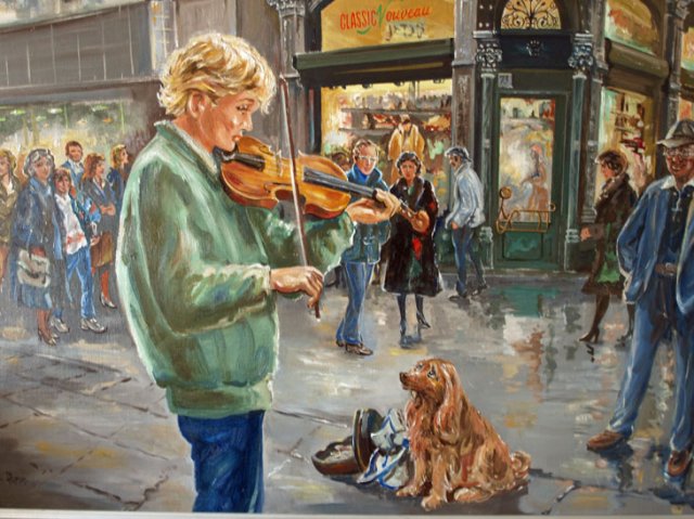 Jonge violist in de Kalverstraat amsterdam044